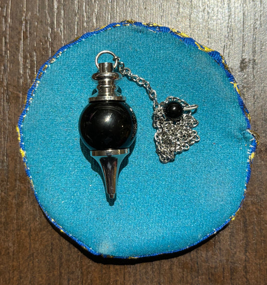 Pendule de Radiesthésie Tourmaline Noire Sphère