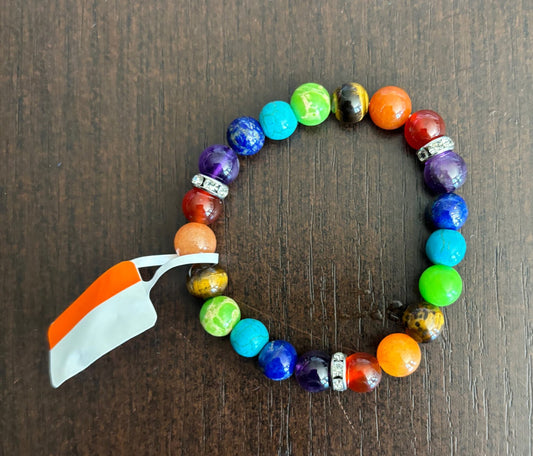 Bracelet 7 Chakras 1 mix perles 8 mm
