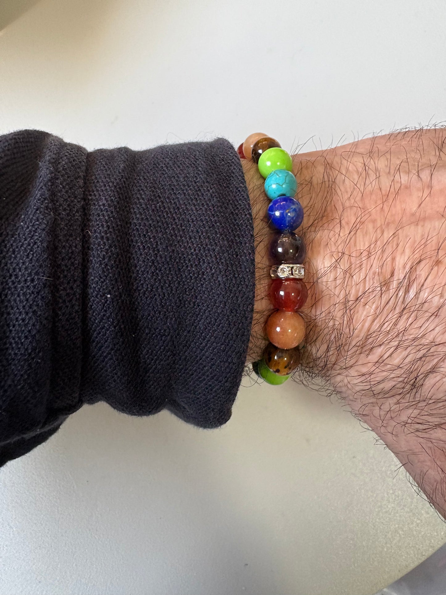 Bracelet 7 Chakras 1 mix perles 8 mm